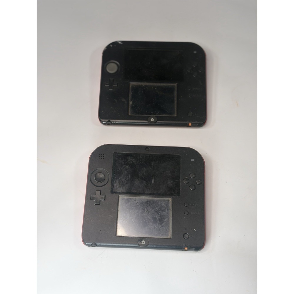2 Nintendo 2DS Console Black / Red Crimson Slate Model Untested For Parts Set